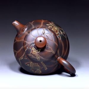 Handmade Nixing clay teapot, Abundance style - artisan pottery from Qinzhou, China