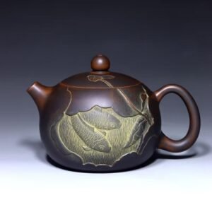 Handmade Nixing clay teapot, Abundance style - artisan pottery from Qinzhou, China