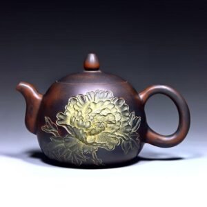 Handmade Nixing clay teapot, Blossoming Wealth style - artisan pottery from Qinzhou, China