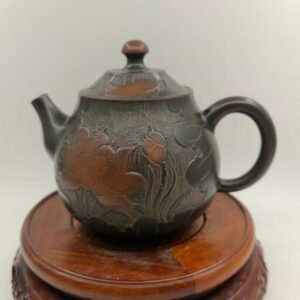 Handmade Nixing clay teapot, Junzi style - artisan pottery from Qinzhou, China