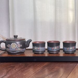Handmade Nixing clay tea set - artisan pottery from Qinzhou, China