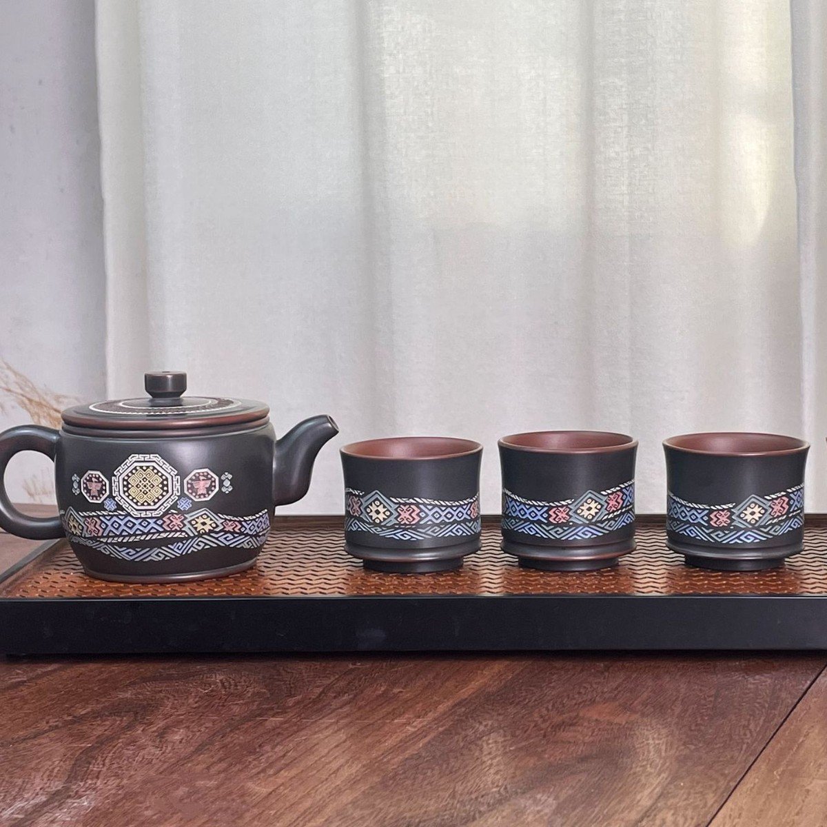 Handmade Nixing clay tea set - artisan pottery from Qinzhou, China