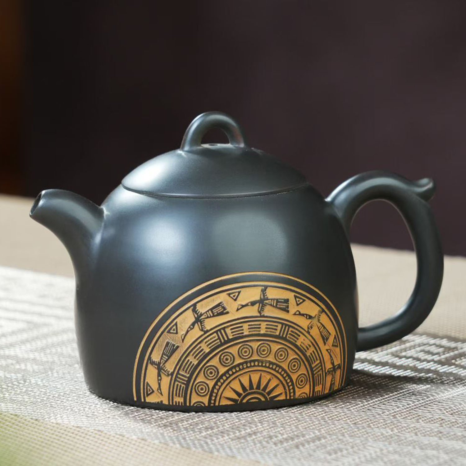 Handmade Nixing clay teapot set, Qin Quan style - artisan pottery from Qinzhou, China