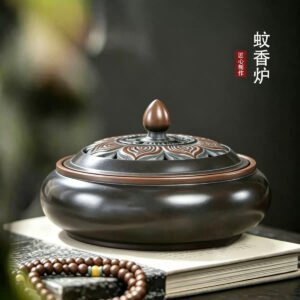 Handmade Nixing clay incense burner, Archaic style - artisan pottery from Qinzhou, China