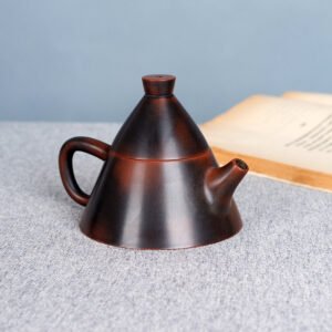 Handmade Nixing clay teapot, Grain Stack style - artisan pottery from Qinzhou, China
