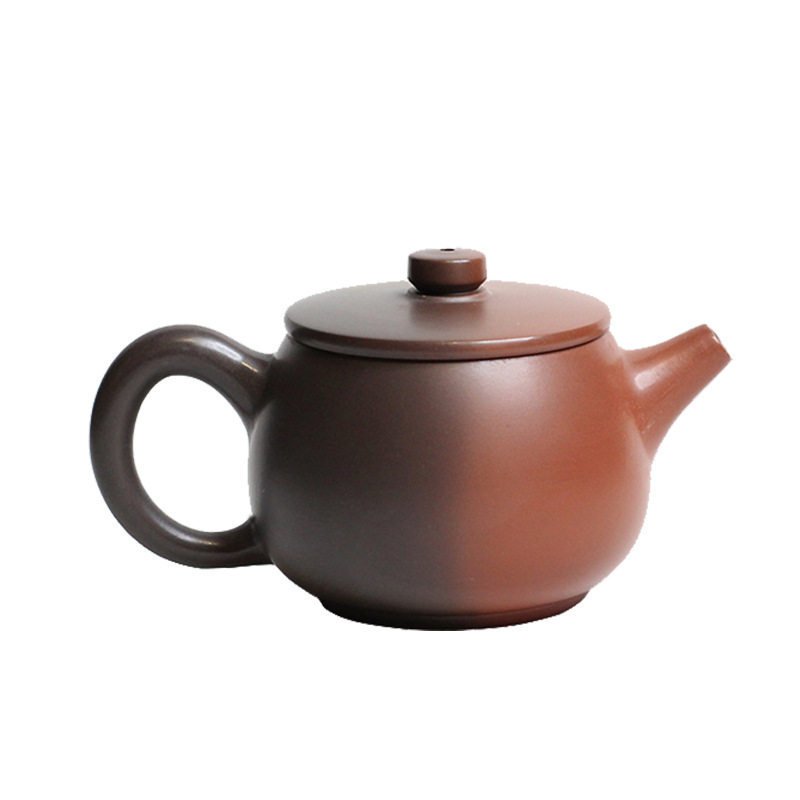 Hand-carved Nixing clay teapot, Plain Barrel of Gold style - product detail view 5