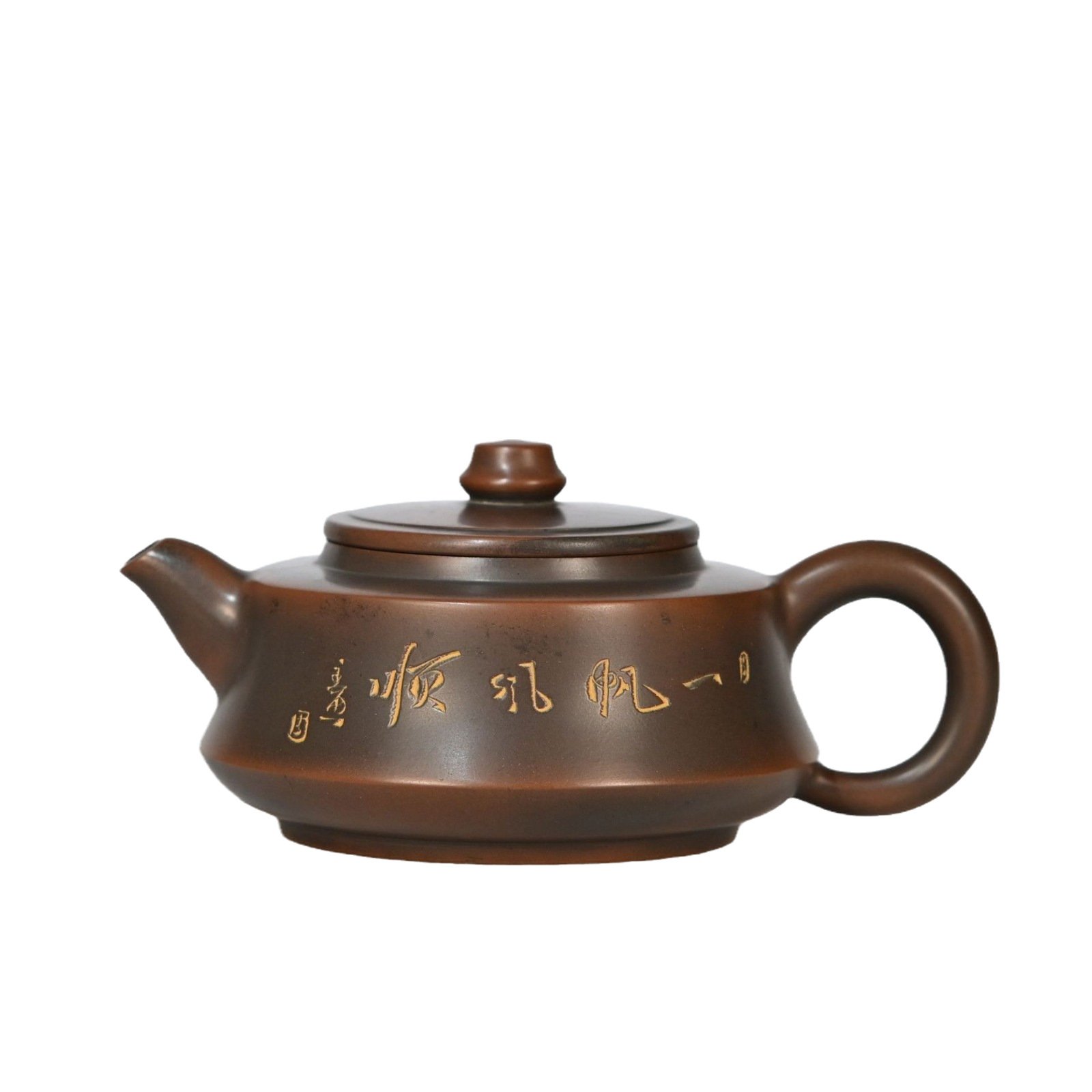 Hand-carved Nixing clay teapot, Zhou Pan Line-Engraved style - product detail view 4