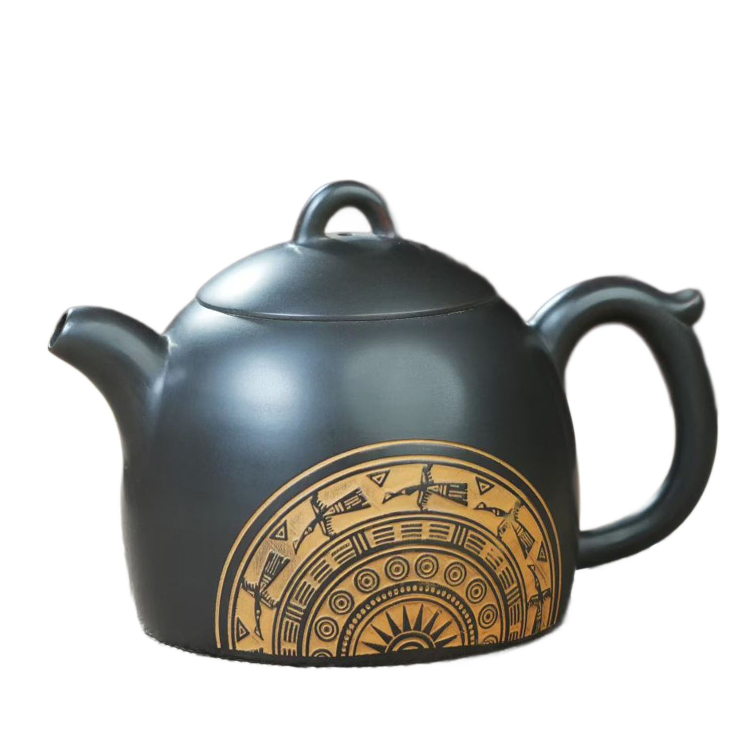 Hand-carved Nixing clay teapot set, Qin Quan style - product detail view 5